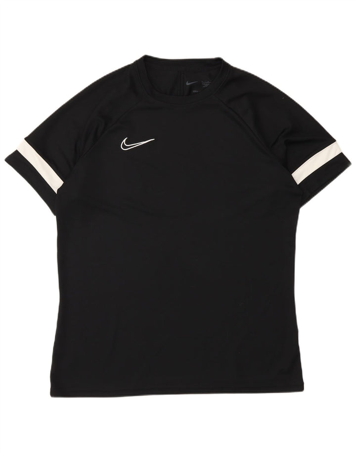 Męski T-shirt Nike Dri Fit, duży, czarny poliester z blokami kolorów