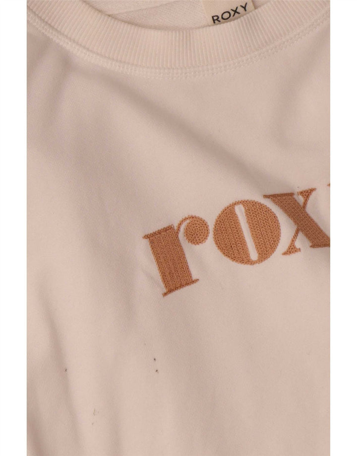 Damska bluza oversize Roxy Crop Graphic Jumper UK 10 Small White
