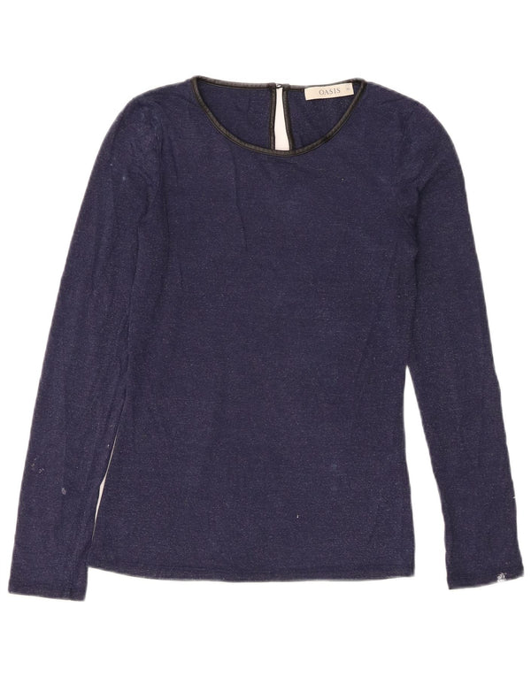 Damski top Oasis z długim rękawem UK 6 XS Granatowa wiskoza