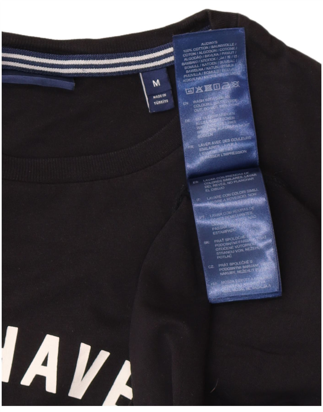 Męski T-shirt z grafiką Gant New Haven, średni czarny, bawełniany