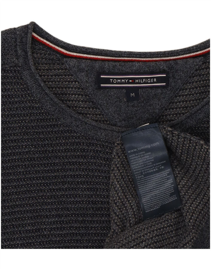 TOMMY HILFIGER Mens Crew Neck Jumper Sweater Medium Navy Blue Cotton Vintage Tommy Hilfiger and Second-Hand Tommy Hilfiger from Messina Hembry 