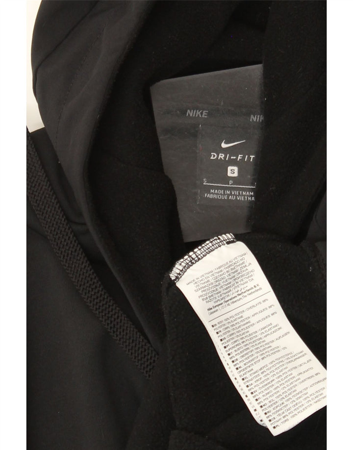 Męski sweter z kapturem i zamkiem błyskawicznym Nike Dri Fit, mały, czarny, poliestrowy