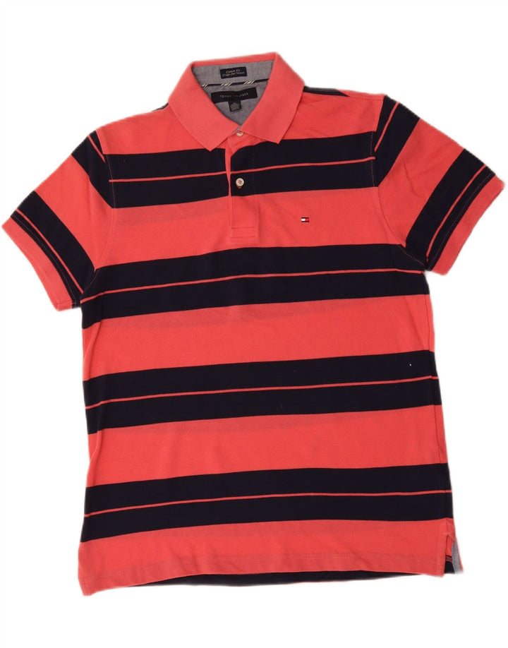 Męska koszulka polo Tommy Hilfiger o dopasowanym kroju, bawełniana w średnie różowe paski