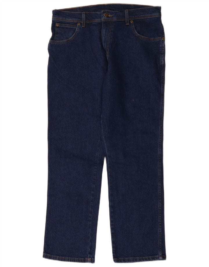 Męskie jeansy Wrangler o prostym kroju W34 L30, niebieskie, bawełniane