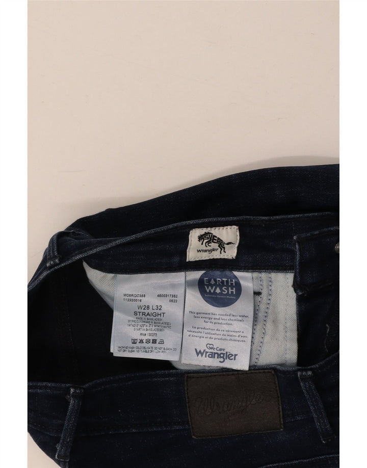 WRANGLER Womens Straight Jeans W28 L32 Navy Blue Cotton