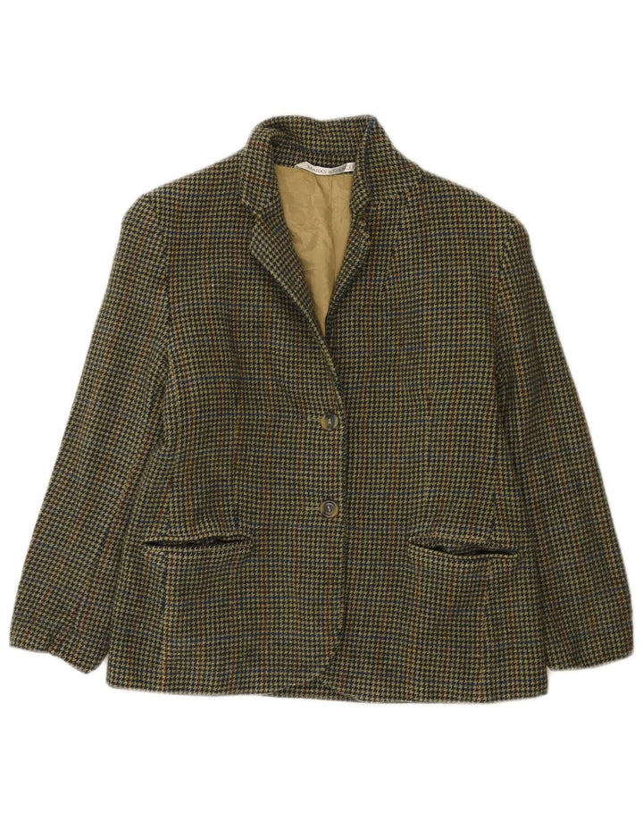 Marks & Spencer Damska marynarka Petite Blazer UK 12, średnia, zielona pepitka