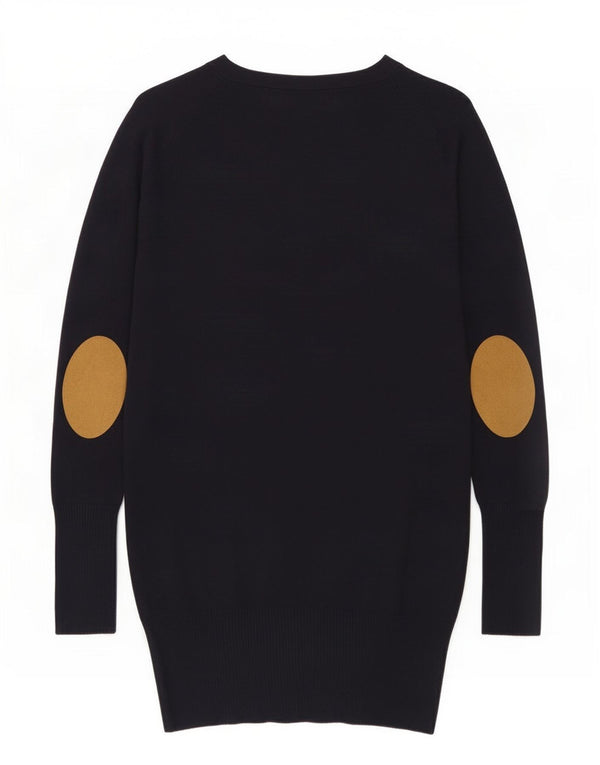 Damski sweter o przedłużonym fasonie Zara UK 14, duży, granatowy, bawełniany