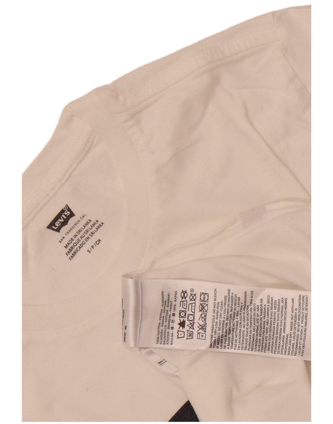 Męski T-shirt z grafiką Levi's, mały, biały, bawełniany