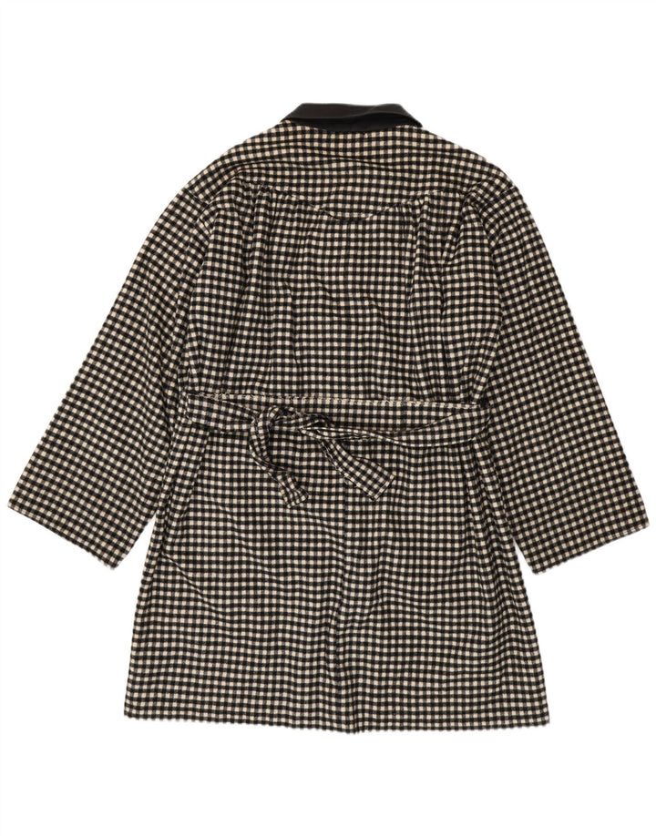 Płaszcz damski w stylu vintage UK 18 XL w kolorze czarnym w kratkę