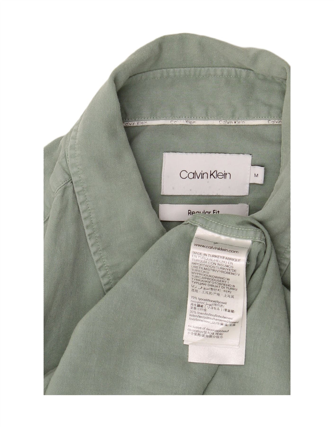 Męska koszula Calvin Klein o regularnym kroju, średnio zielony Lyocell