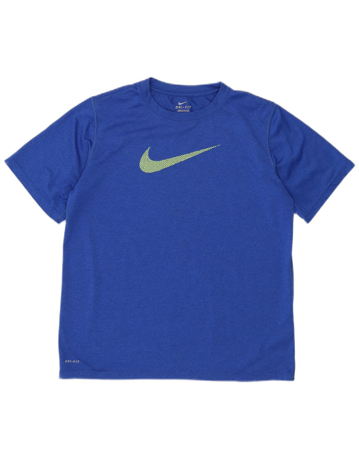 Chłopięcy T-shirt z grafiką NIKE Dri Fit, 13-14 lat, XL, niebieski, poliester