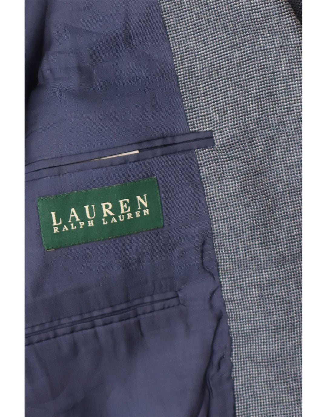 Ralph Lauren Męska marynarka o regularnym kroju, zapinana na 2 guziki, UK 40, duża, niebieska, jedwabna