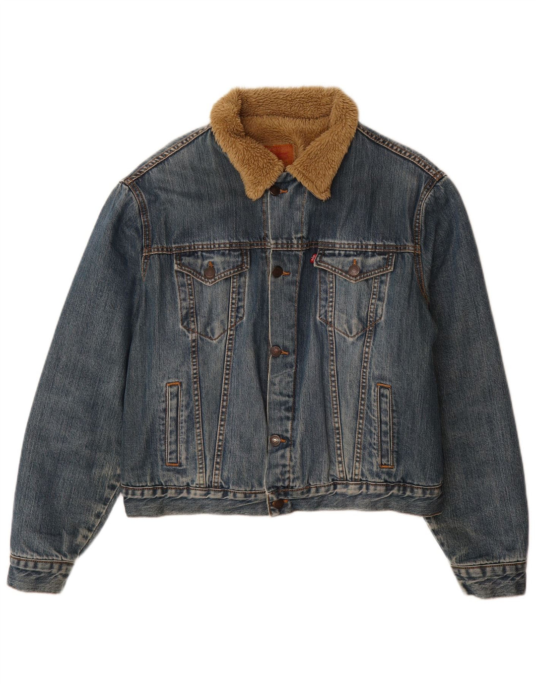 Męska kurtka dżinsowa Levi's 70500 Sherpa UK 40, duża niebieska
