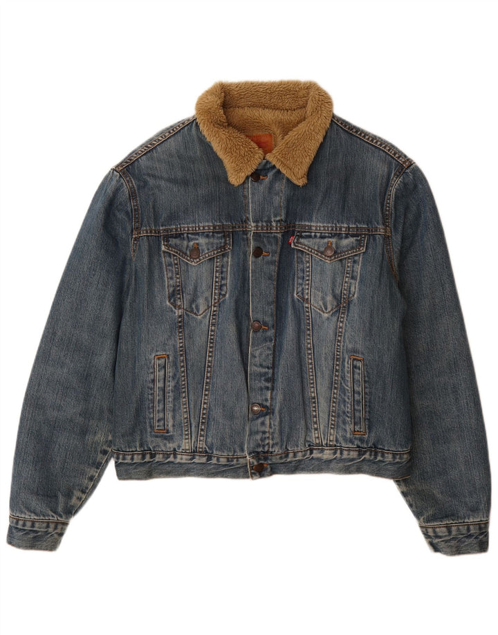 Męska kurtka dżinsowa Levi's 70500 Sherpa UK 40, duża niebieska