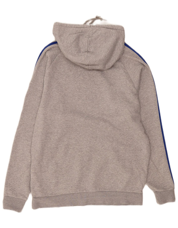 Męska bluza z kapturem Adidas, średnia, szara, bawełniana nakrapiana