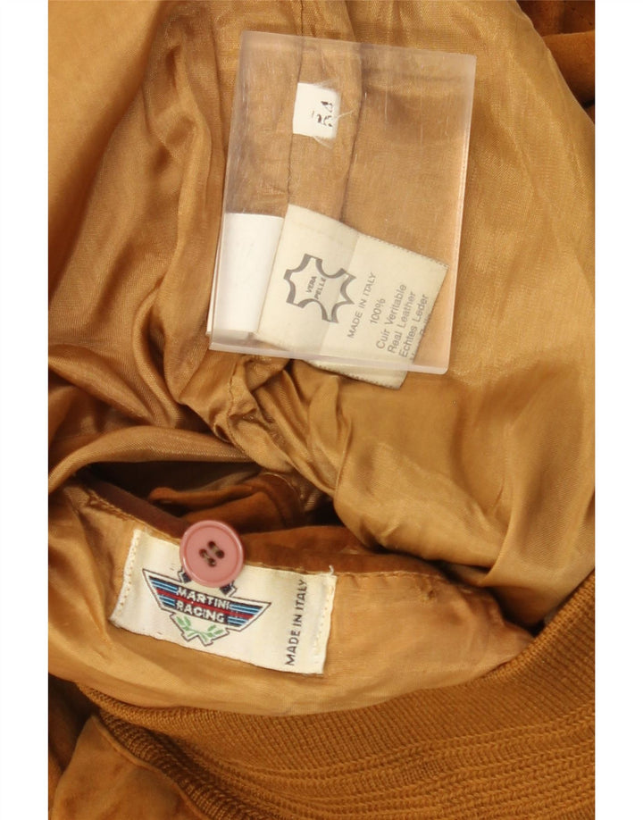 Vintage męska zamszowa kurtka bomber IT 54 2XL brązowa skóra