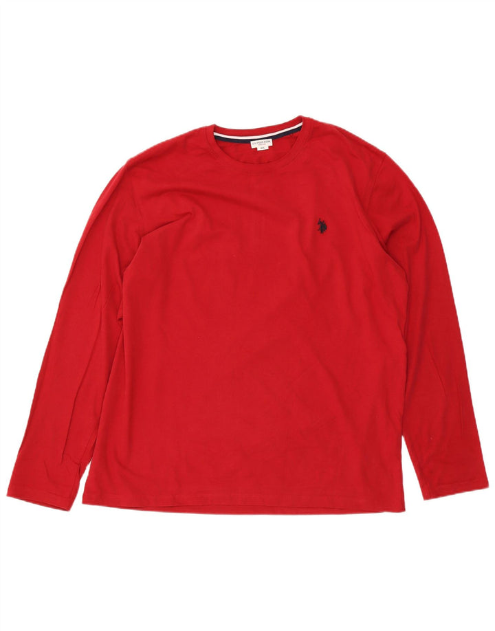 US Polo Assn. Top męski z długim rękawem 2XL, czerwony, bawełniany