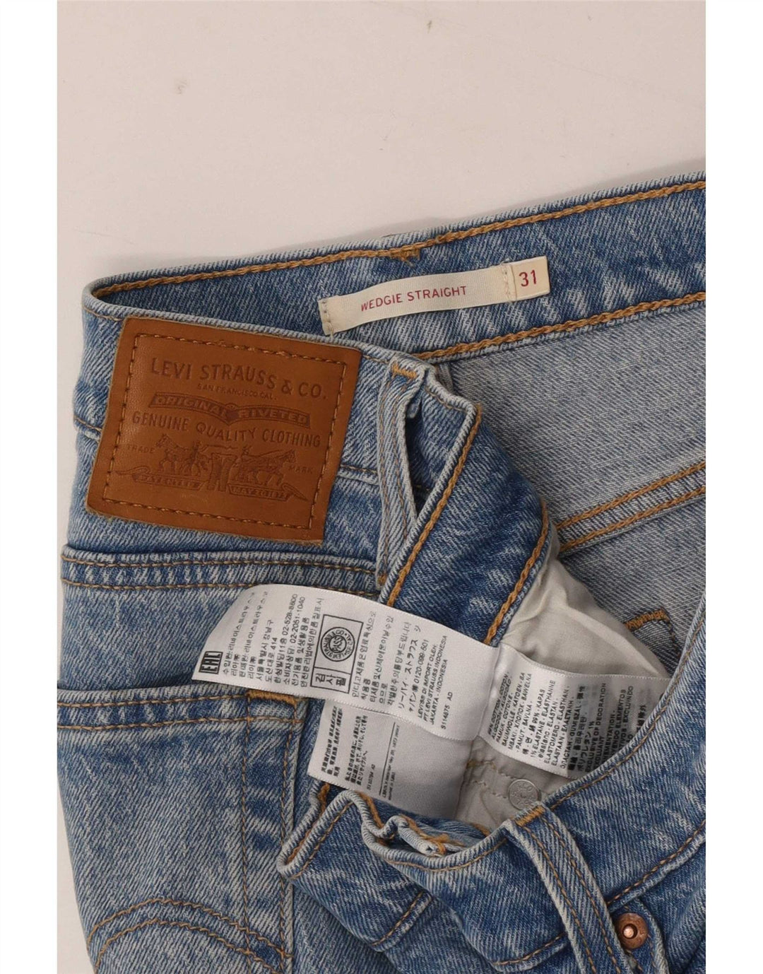 Damskie jeansy Levi's Wedgie Straight W31 L28 Niebieskie bawełniane