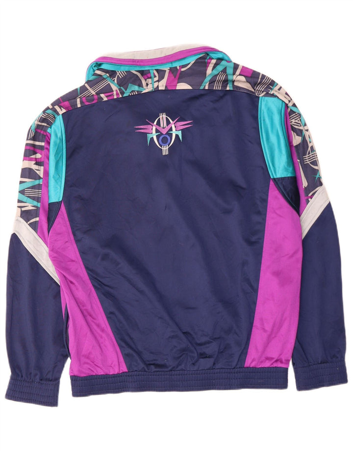 Męska kurtka dresowa LOTTO z grafiką, średnia granatowa, blok kolorów