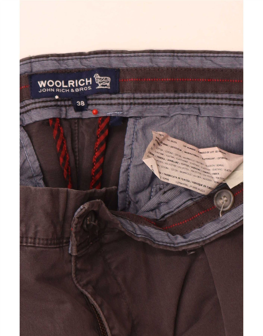 Męskie proste spodnie chino Woolrich W38 L32 Szara bawełna
