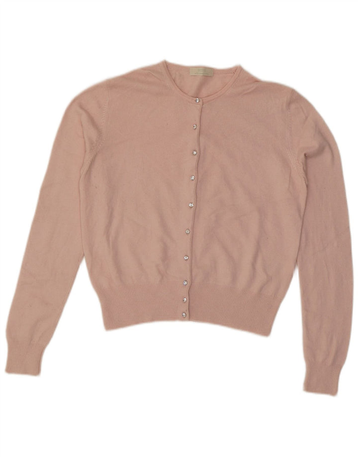 Marks & Spencer Damski sweter typu Crop Cardigan UK 14 Średnioróżowy wiskoza