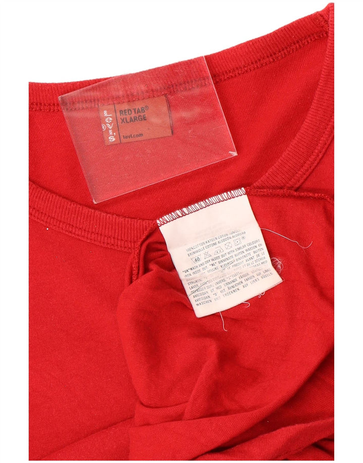 Męska koszulka z grafiką Levi's Top XL, czerwona, bawełniana