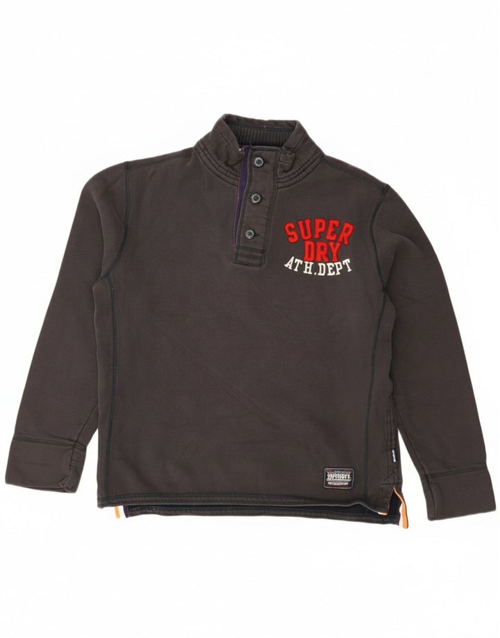 Męski sweter Superdry z grafiką i dekoltem w kształcie litery XL, czarny, bawełniany