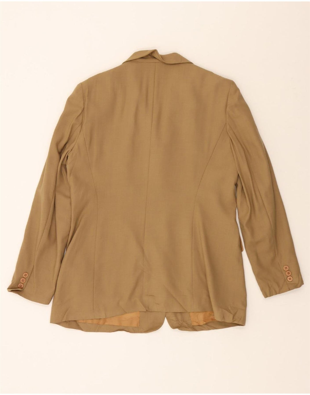 DKNY Womens 4 Button Blazer Jacket US 12 Large Beige Wool Vintage Dkny and Second-Hand Dkny from Messina Hembry 