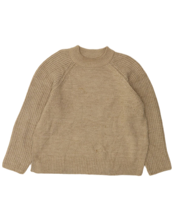 Marks & Spencer Damski sweter z golfem UK 16, duży, beżowy, akrylowy