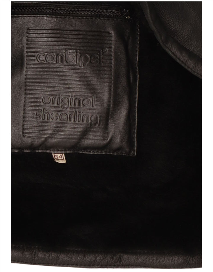 Conbipel Męska kurtka Shearling IT 54 XL Czarna skóra