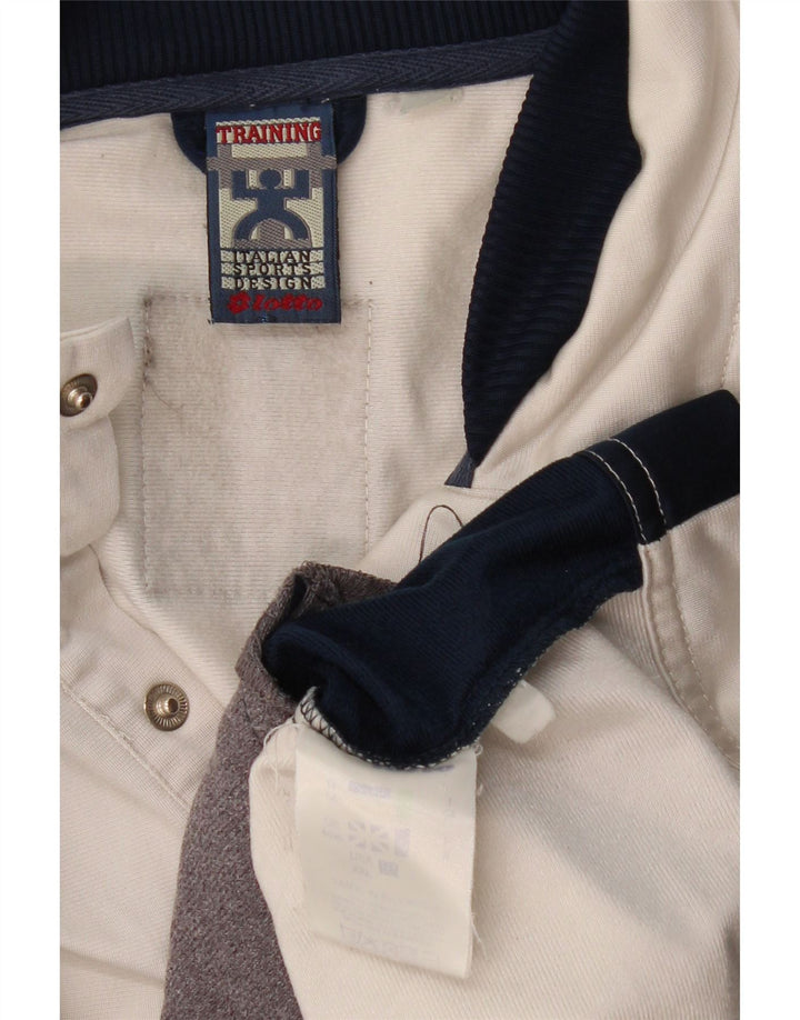 Męska kurtka dresowa LOTTO UK 44/46 2XL Biały poliester z blokami kolorów