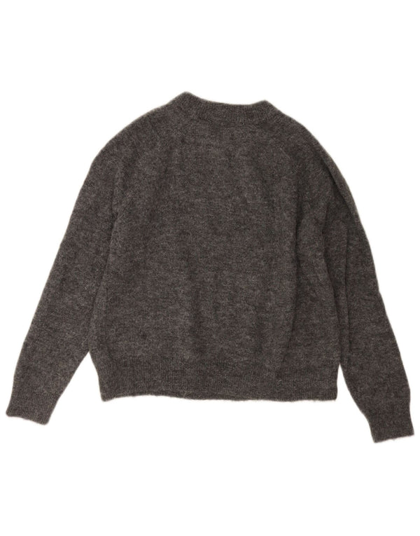 Zara Womens Oversized Boat Neck Jumper Sweater UK 10 Small Grey Nylon