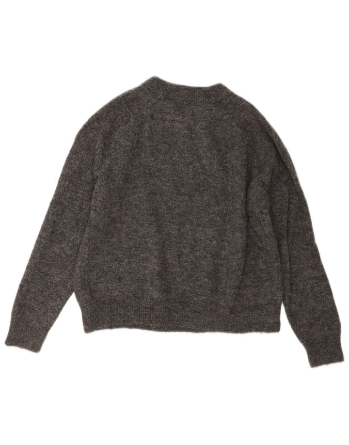 Damski sweter oversize z dekoltem w łódkę Zara UK 10, mały, szary nylon