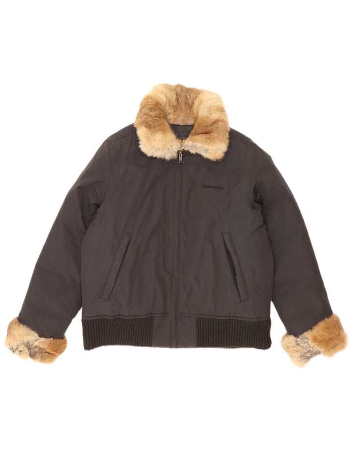Damska ocieplana kurtka Woolrich UK 14, nylon w kolorze średniej czerni
