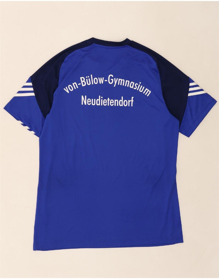ADIDAS Mens Climalite Graphic T-Shirt Top Large Blue Polyester Vintage Adidas and Second-Hand Adidas from Messina Hembry 
