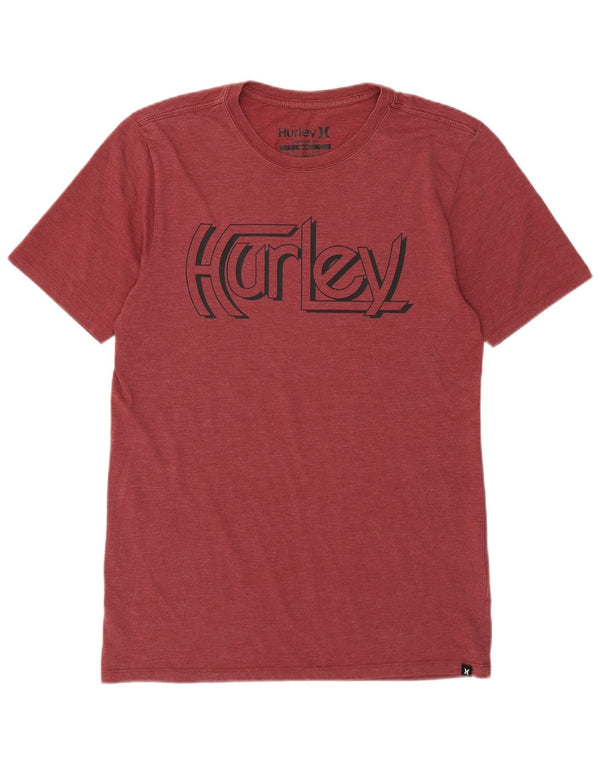 Hurley Mens Premium Fit Graphic T-Shirt Top Small Burgundy Cotton