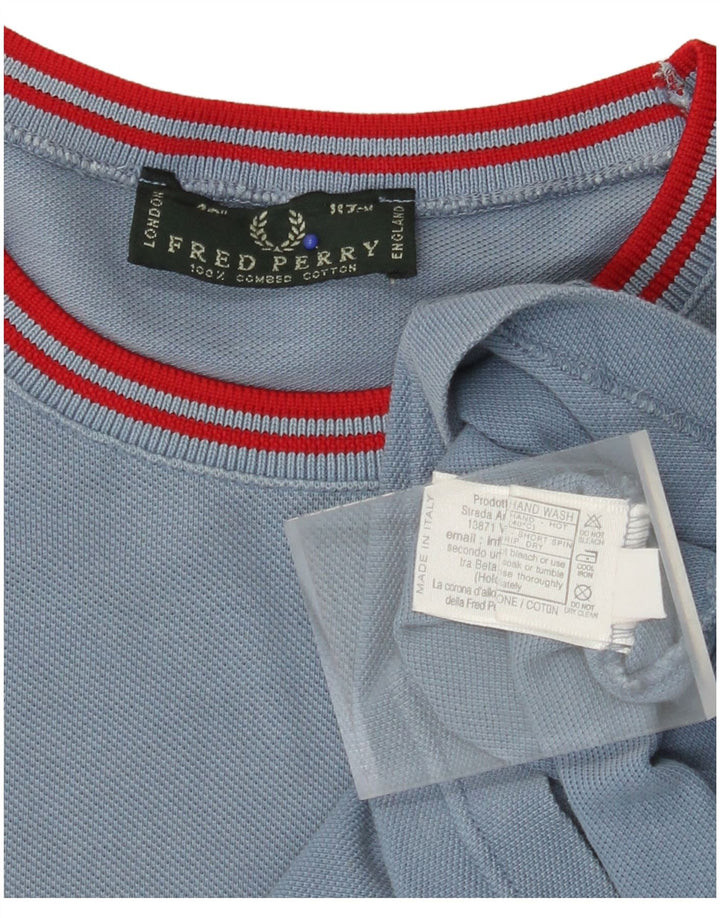 FRED PERRY Męski T-shirt Top, duży, niebieski, bawełniany
