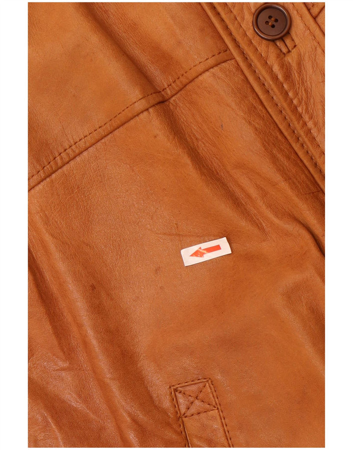 Vintage męska kurtka skórzana IT 52 XL brązowa skóra