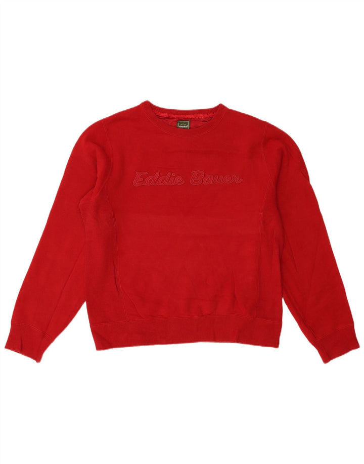 Damska bluza z grafiką Eddie Bauer UK 14, średnia czerwona bawełna