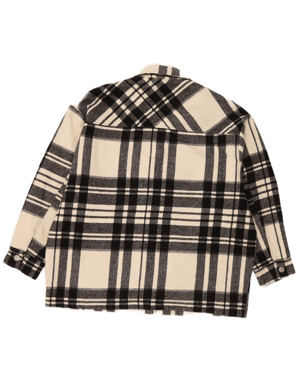 Damska kurtka oversize Zara UK 14, poliester w średnią czarną kratkę