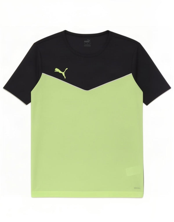 T-shirt męski Puma, duży, czarny, z blokami kolorów, poliester