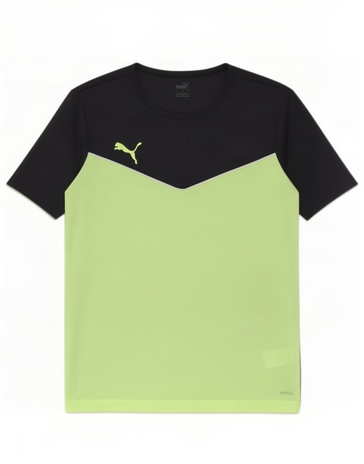 T-shirt męski Puma, duży, czarny, z blokami kolorów, poliester
