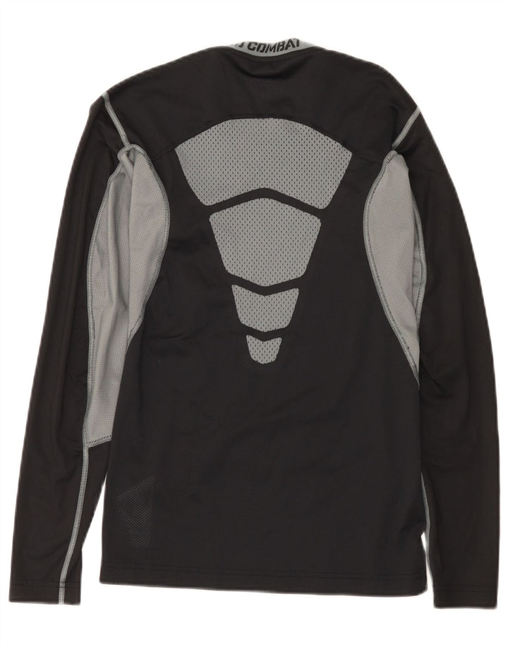 Męska koszulka Nike Dri Fit z długim rękawem, mała, czarna, z blokami kolorów, poliestrowa