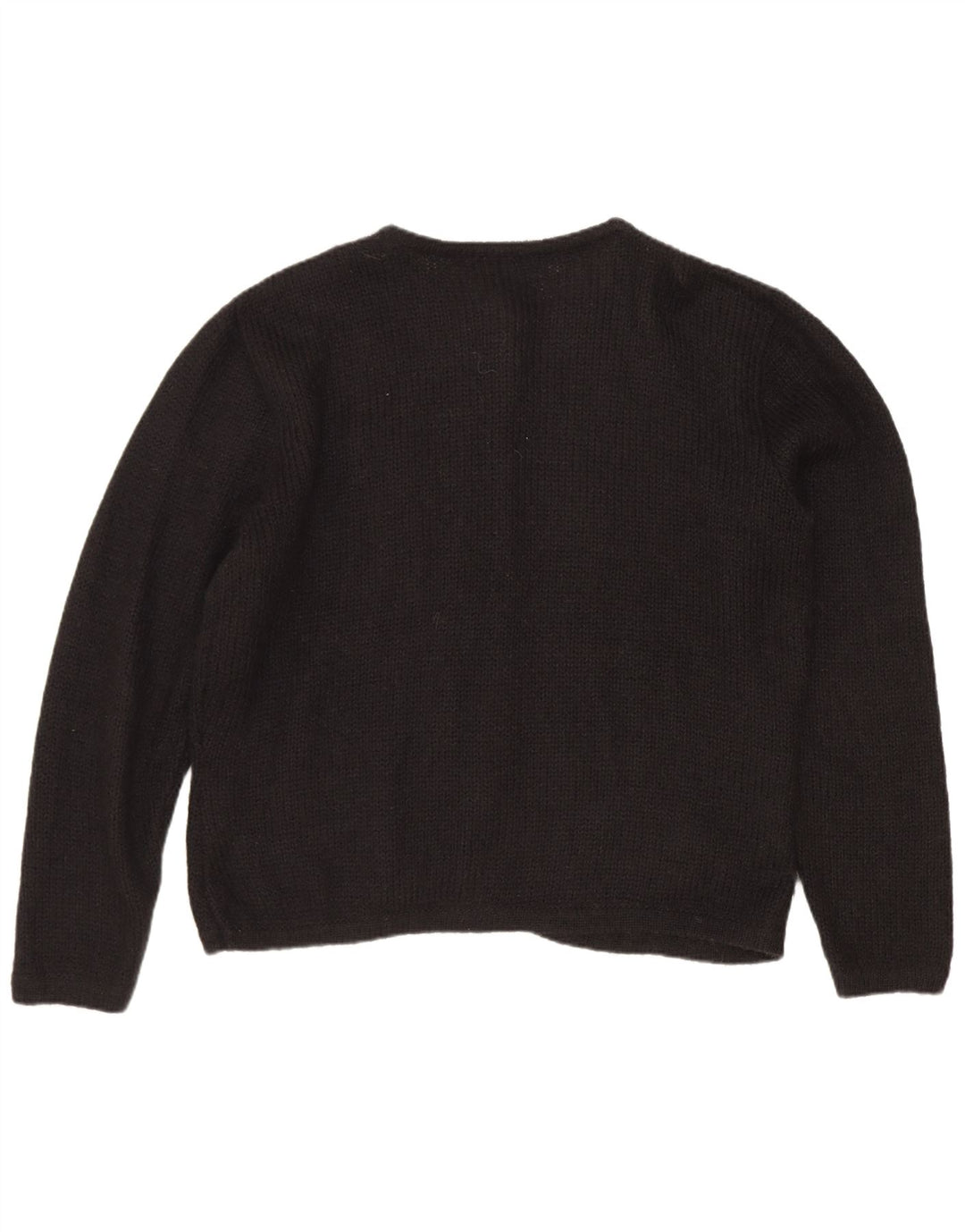 Sweter damski w stylu vintage, UK 14, średni czarny w kwiaty