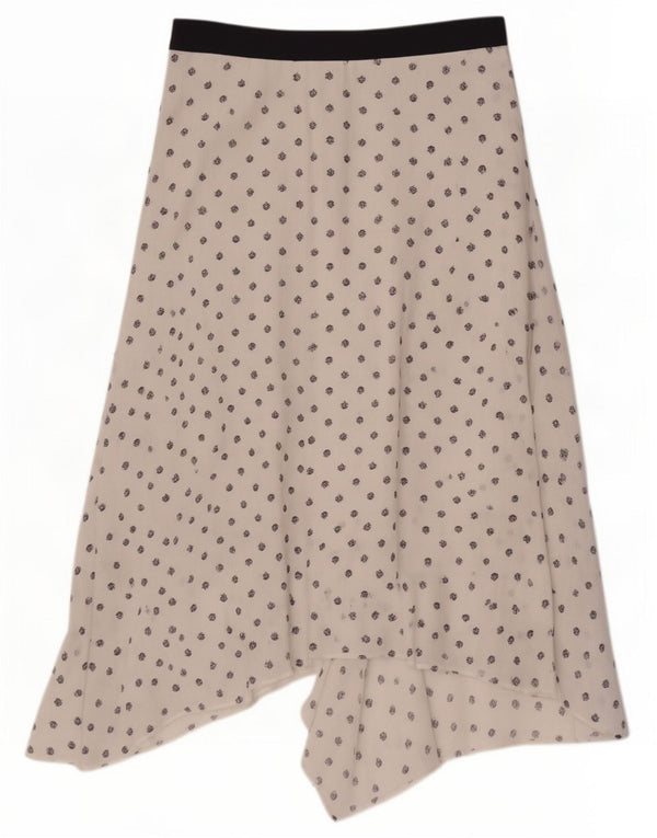 Marks & Spencer Damska asymetryczna spódnica UK 12 Medium W30 Biała w kwiaty