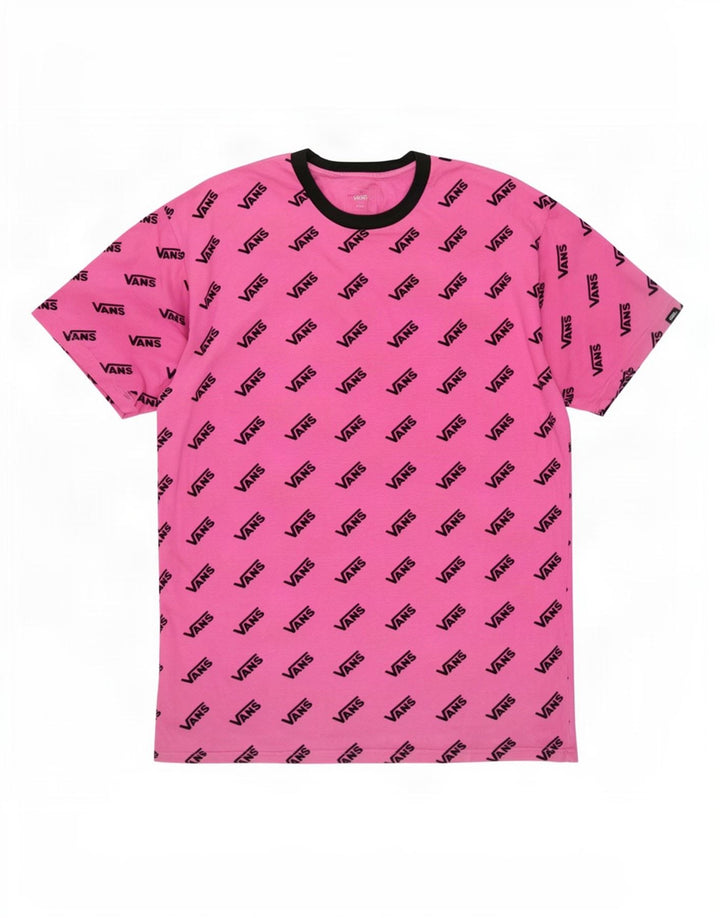 Męski T-shirt Vans z grafiką, duży, różowy, bawełniany