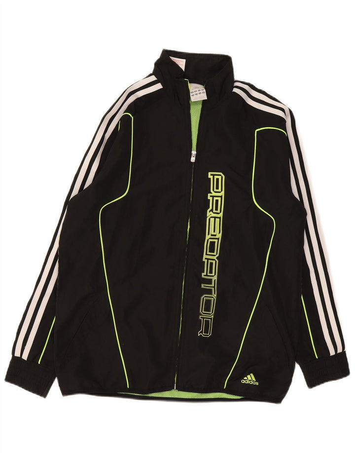 Chłopięca bluza dresowa Adidas z grafiką, 13-14 lat, duża, czarna, poliestrowa