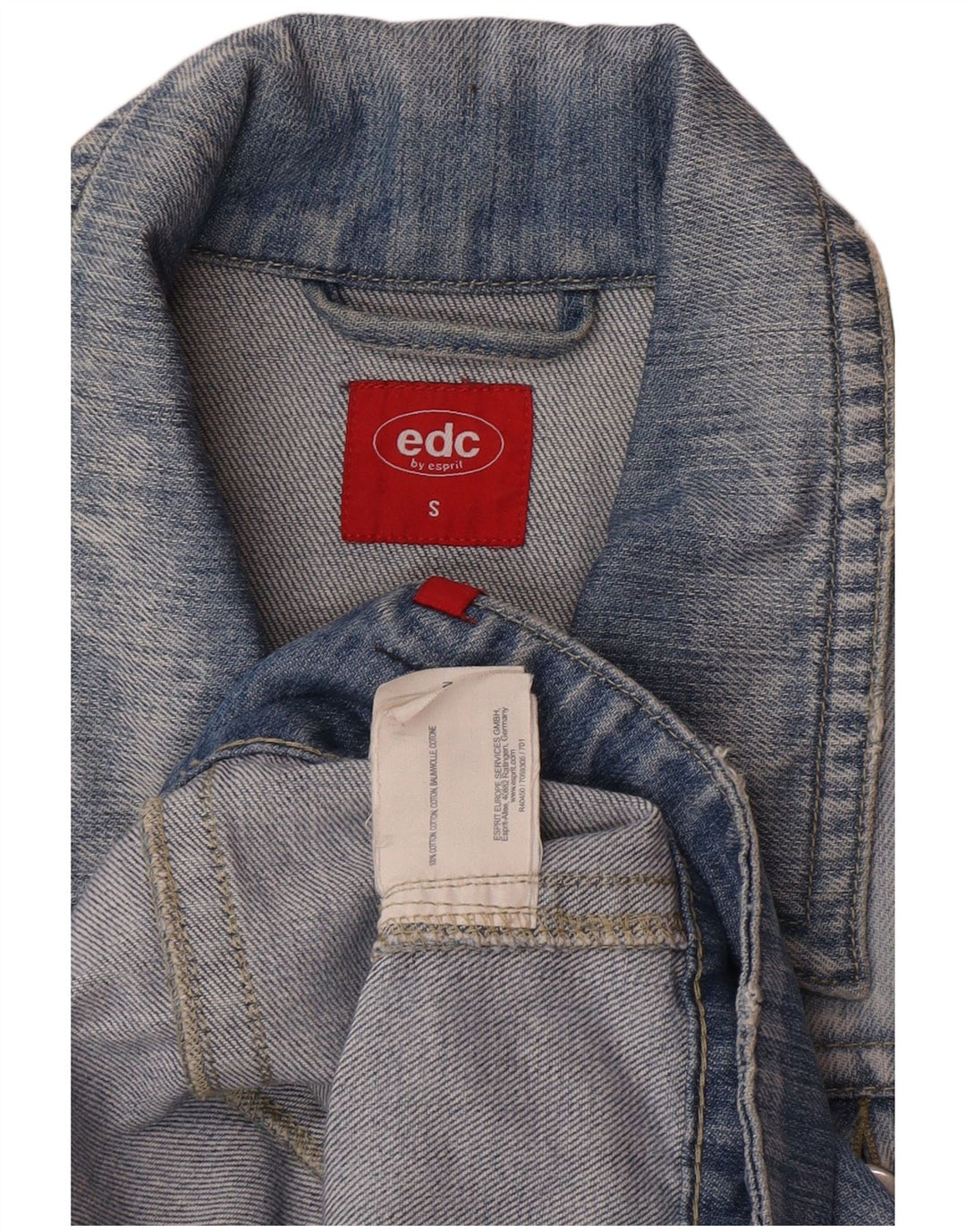 Damska kurtka dżinsowa EDC Crop UK 10 Small, niebieska bawełna