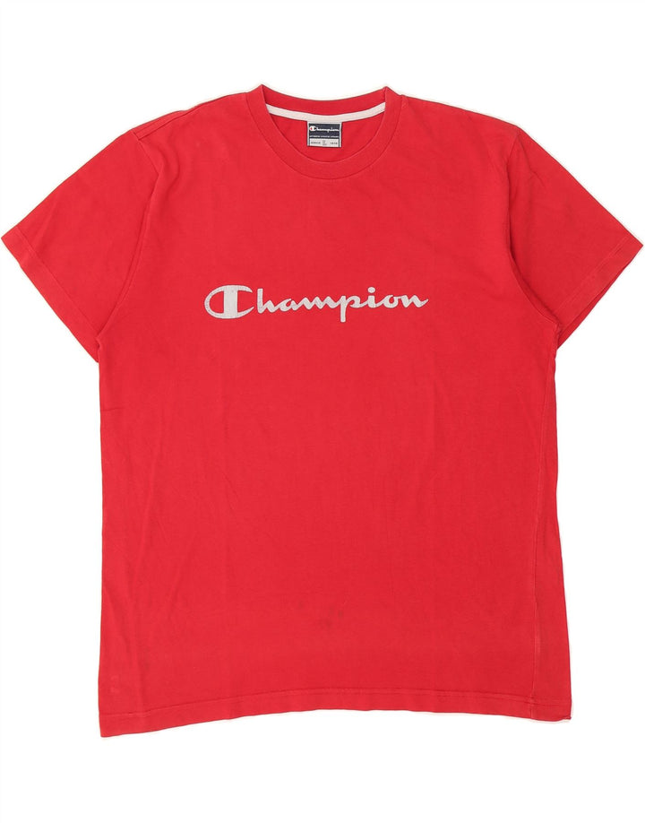 CHAMPION Mens Graphic T-Shirt Top Large Red Vintage Champion and Second-Hand Champion from Messina Hembry 