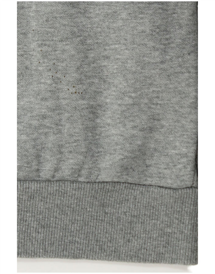 PUMA Mens Graphic Hoodie Jumper Large Grey Cotton